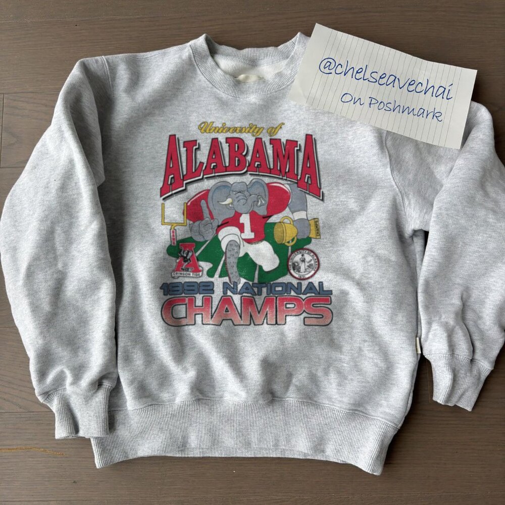 Vintage 1992 Alabama Crimson Tide Champs Sweater, University of Alabama NCAA Tee
